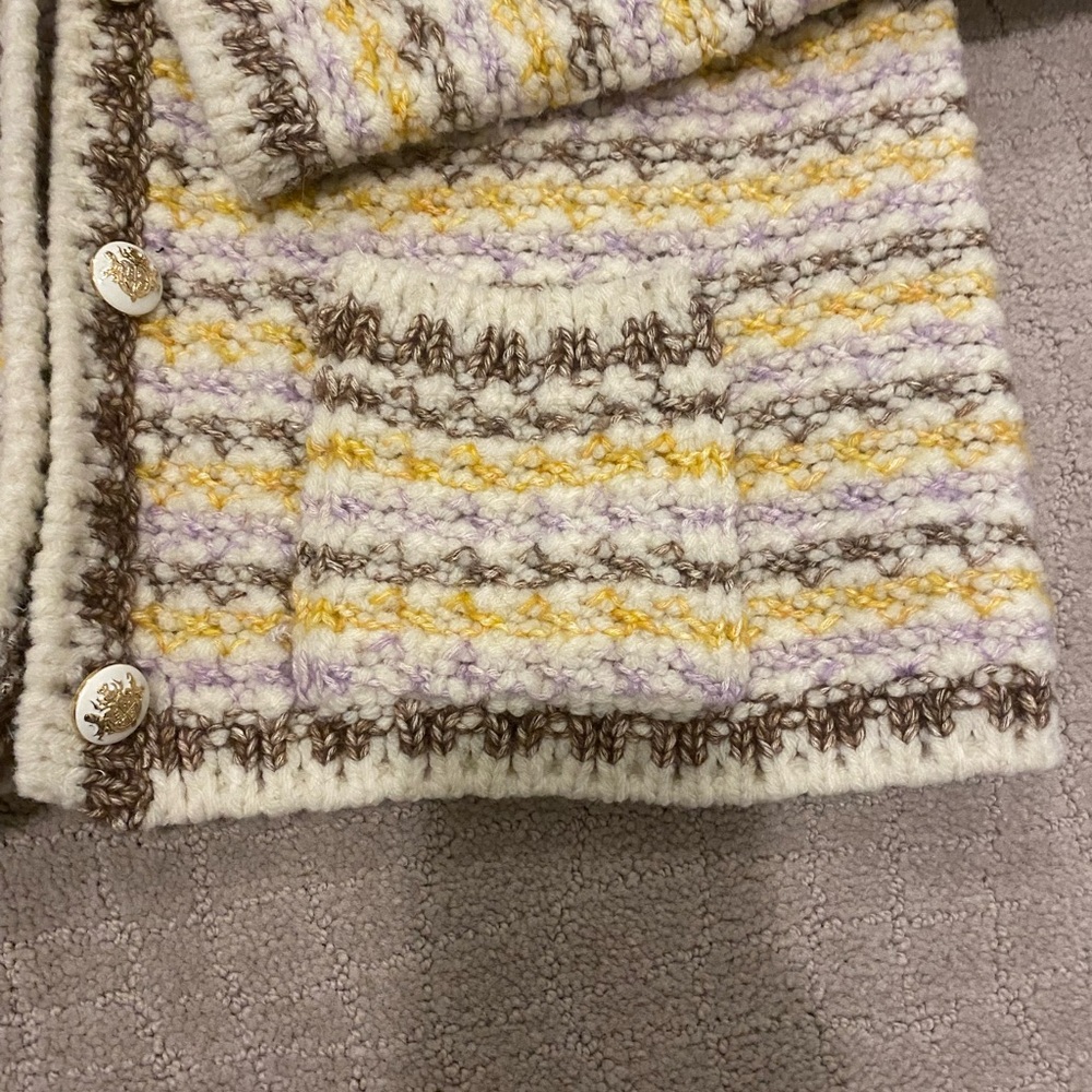 BA&SH Striped Cardigan sweater - Yellow, Brown, Cream - Picture 7 of 7